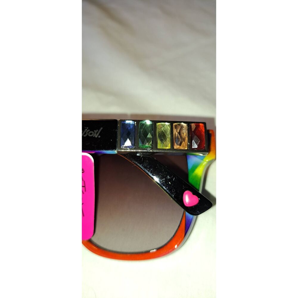 NWOT Betsey Johnson Rainbow & Black Sunglasses
